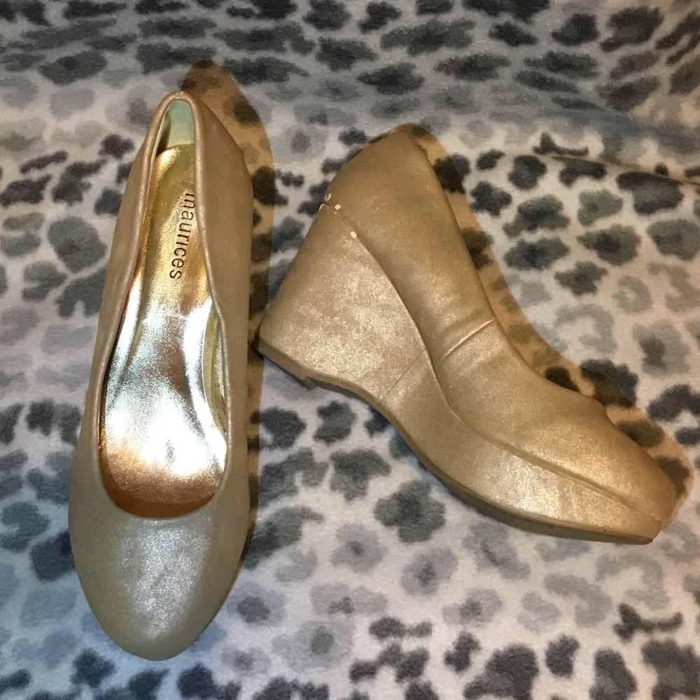 Gold Sparkly Wedges